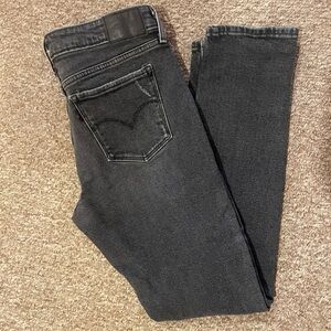 Levi's Women's 711 Skinny Distressed Jeans in Dark Gray/Black Size 30